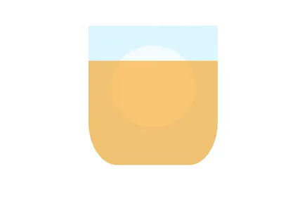 Orange Juice with A Circular Ice Cube blue drink drink illustration flat design gravit designer illustration orange orange juice vector vector art white
