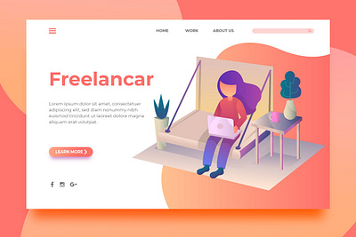 Freelancar - Landing Page app back background backup backupgraphic branding chand design flat freelance header illustration landing page surotype ui ux web website