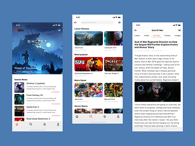 IGN Phone Application IOS app branding design games icon ign illustration ios iphone logo mobile news typography ui ux vector
