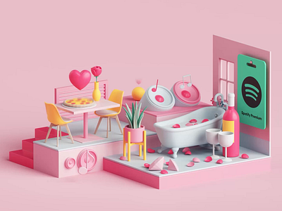 Spotify Premium Campaign 3d ad animation app apple branding c4d cinema4d colors design fun illustration motion motion design motion graphics music render spotify style tarka