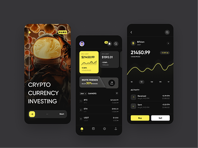 Crypto app app application bank bitcoin btc card chart crypto cryptocurrencies cryptowallet finance money ui wallet