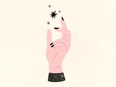 Vectober 04 - Hand feminine halloween hand illustration inktober sparkles stars texture vectober vintage