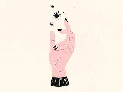 Vectober 04 - Hand feminine halloween hand illustration inktober sparkles stars texture vectober vintage