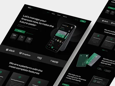 Bankz - Finance Landing Page app banking card finance finance app finance landing page financial fintech home page landing page money money management payment ui ui design ux wallet web web design website