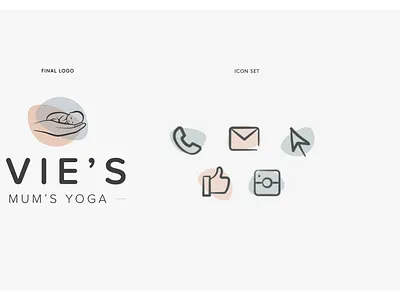 Ivie's Mum's Yoga - Brand Identity & Icon Set baby branding baby logo baby yoga logo brand identity branding contact icons graphic design icon design illustration illustrative icons logo logo design minimal branding mum and baby logo pictogram social icons vector yoga logo