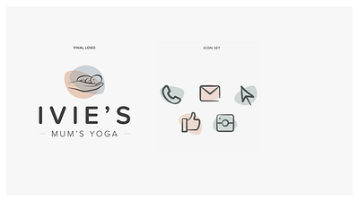 Ivie's Mum's Yoga - Brand Identity & Icon Set baby branding baby logo baby yoga logo brand identity branding contact icons graphic design icon design illustration illustrative icons logo logo design minimal branding mum and baby logo pictogram social icons vector yoga logo