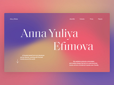 Anna Yuliya Efimova folio branding creative design folio gradient interface interface design minimal portfolio ui ui ux web website