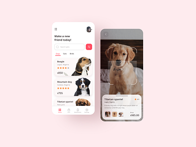 Pet adoption app app design dog figma logo pet puppy ui ux