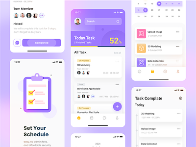 Plan Management App clean design life style management minimalist mobile app plan planner purple scheduling simple ui uidesign user experience user interface ux