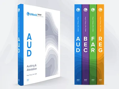 UWorld Roger CPA Review 2022 Book Cover Design book design illustration mockup print