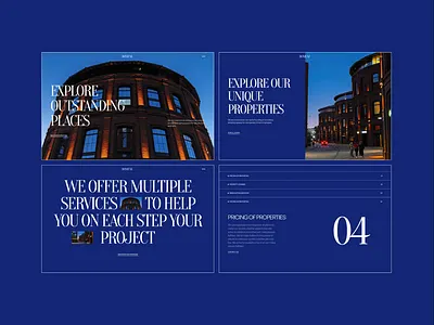 Domum - Real Estate Website Layout animation architecture blue building grid real estate serif font ui ui design webflow website