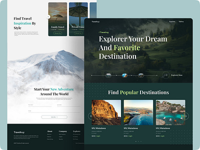 Travelkuy - landing page adventure clean web design destination explore journey tourism travel landing travel web traveller travelling trip ui ux vacation web webdesign website