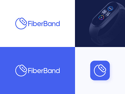 Fiberband - Smart Band Logo Branding Design brand identity branding agency branding and identity colorful logo flat logo gadget logo logo logo and branding logo design logo trends minimalist logo modern logo monogram logo simple logo smart band smart wtach smartband logo tech logo technology logo watch logo