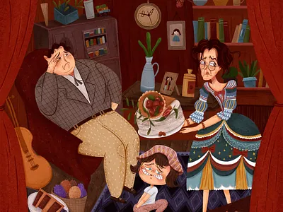 「商业儿童插画」 children illustration design draw graphic design illustration red show vector