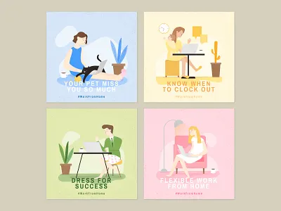 Work From Home Awareness | Free Editable Template characters coronavirus design download freebie graphic design home house illustration illustrator instagram ad instagram post life lifestyle people template the new normal vector wfh work from home