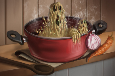 Cooking pot creature. characterdesign digital painting digitalart fantasy illustration