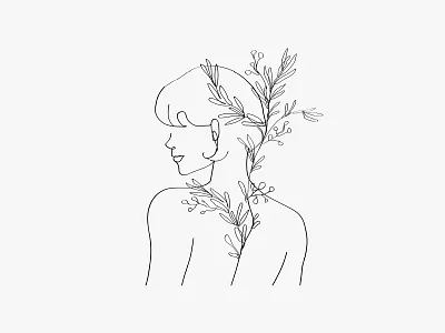 Feminine Line Art Illustration abstract art aesthetic botanical design doodle drawing feminine floral flower graphic design illustration illustrator line art logo minimal simple design sticker tattoo vector women