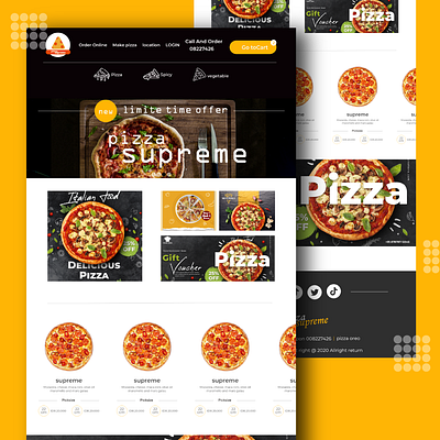 web design pizza supreme interface pizza ui uiux web design