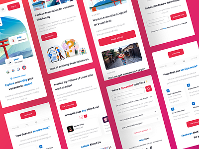 Wibustrez - Website Travelling Collase Version app clean collase design flat ilustration japan landing page minimal mobile responsive tablet travelling ui ux web web app website