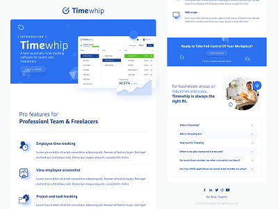 Promotional Email design email email campaign email template email ui feature email newsletter promotional timeapp timetracker ui design