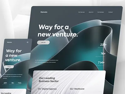 Mamoto - Business Consultant Website 3d business consultant digital agency header illustration landing page ui ui design uiux web design website