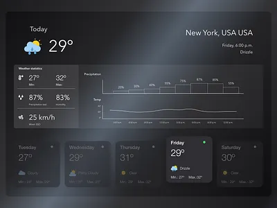 Weather UI app design ui ux weather web website