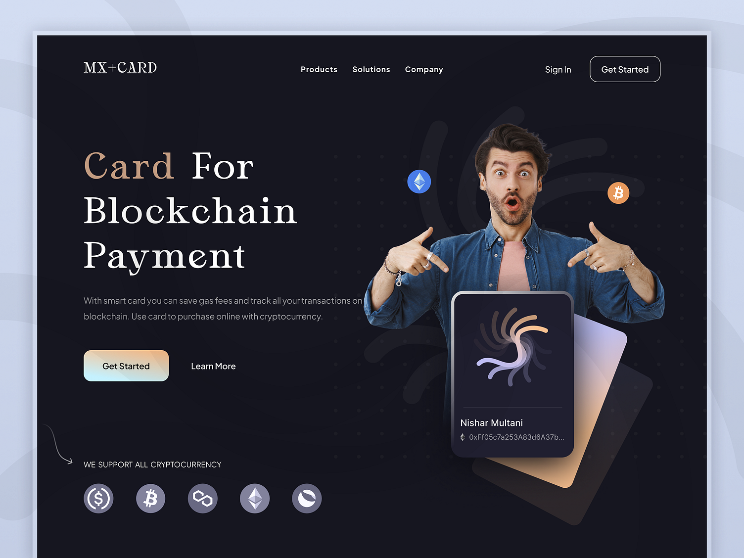 Blockchain Payment Card website design by Nishar Multani UX/UI Design ...