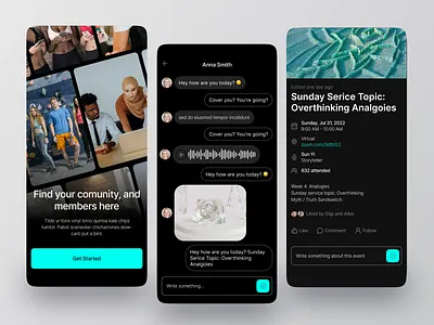 Networking Mobile App & Private Communities app circle community dark mode enterprise facebook groups group chat groups interaction ios app design messenger mobile mobile app product design saas social social network team ui ux