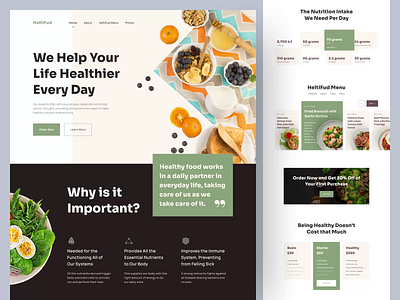 HeltiFud, a Healthy Food Program Landing Page (Animated) 🥗 body advice body health diet diet program eat food healthy healthy food landing page nutrition program salad ui ui design user experience user experience design user interface user interface design ux ux design