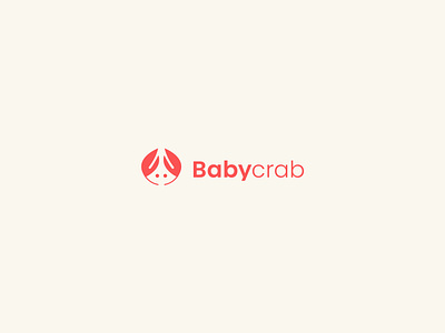 Baby crab animal baby beach coral crab food geometric illustration logo logo design minimal negative space ocean sea seafood sealife