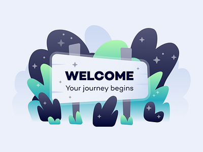 Welcome illustration branding bush course design illustration plants sign typography vector welcome