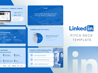 LinkedIn Pitch Deck - PowerPoint Template app blue chart investor presentation jobs linkedin mockup network pitch deck pitch deck example pitch decks powerpoint ppt pptx presentation presentations slide design social social media template
