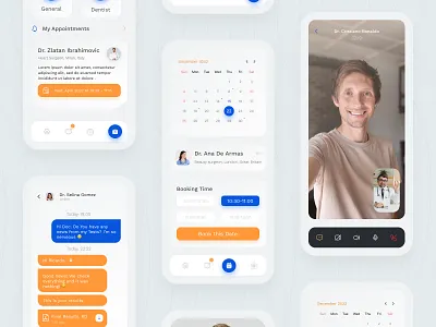 Doctor App app application calendar chat clinic dentist doctor doctor app healthcare app home page medical medical app medicine mobile app design mobile design mobile ui product design ui ux video call