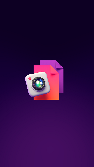 Photo Icon. 3d camera document file explorer files icon illustration lens photography ui