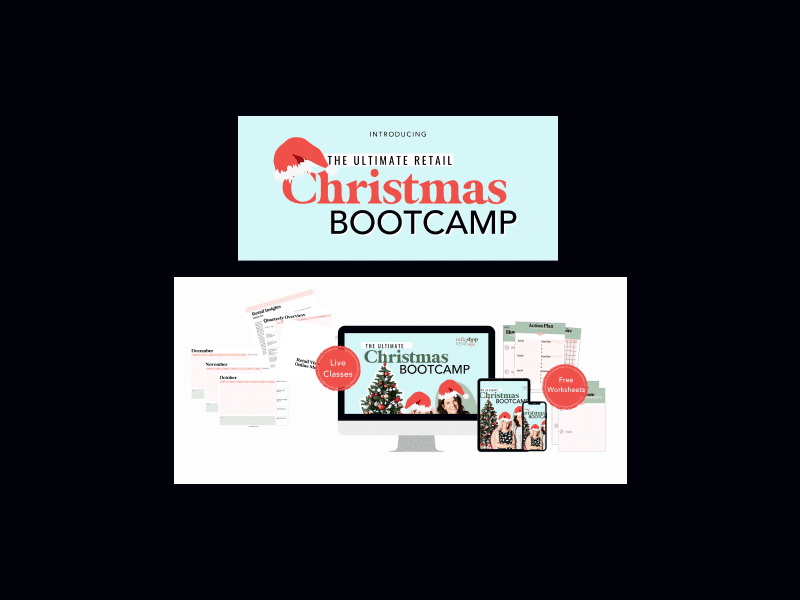 Digital Design and collateral for a Retail Christmas Bootcamp branding design digital design ecommerce graphic design illustration logo shopify web design