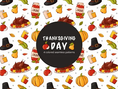 Thanksgiving Day Free Vector Seamless Pattern backgrond background backgrund design food foods free freebie graphics meal meals pattern patterns seamless thanksgiving vector
