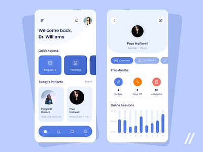 Medical App for Doctors app design doctor health health care healthcare healthcare app medical app medicine mobile mvp online patients plan purrweb startup statistics treatment ui ux