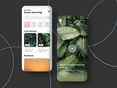 Application : mobile interface advance brand branding graphic design meditationapp mobile plants plantsapp screens ui ux webdesign white
