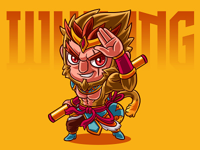 Wukong - Character Illustration art cartoon cartoon illustration cartoon illustrator character chibi illustration character design character design illustration character illustrator chibi illustrator digital art digital illustration fanart fanart illustrator illustration art illustration design monkey chibi monkey chibi fanart monkey digital art monkey illustration wukong character