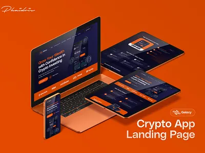 Crypto App Landing Page bitcoin blockchain crypto crypto app crypto landing page crypto wallet cryptocurrency finance fintech landing page landing page design minimalist saas swap token ui design uiux web3 web3 landing page website