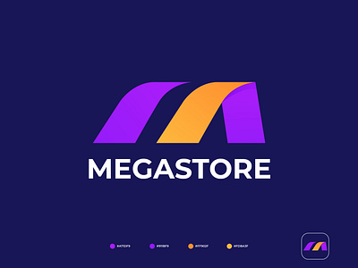 Megastore Logo - Modern M Letter Mark Logo Design amazon app logo brand identity branding colorful logo creative logo ecommerce fba geometric logo icon letter logo logo m letter logo m logo modern logo monogram online store retaile shop shopify vector