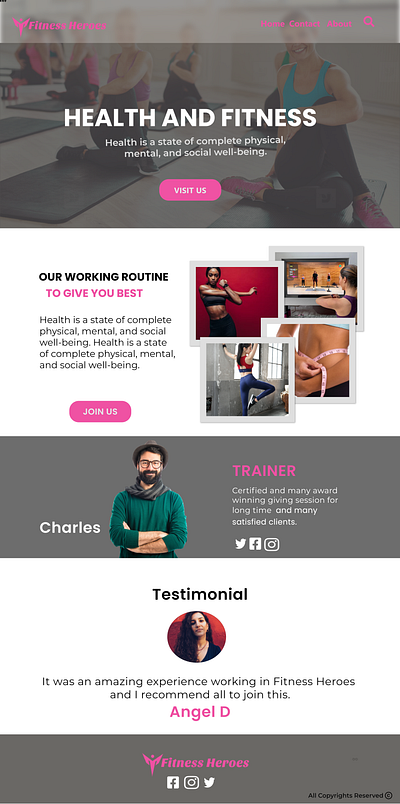 Fitness website business website fitness website landing page ui ux wordpress website