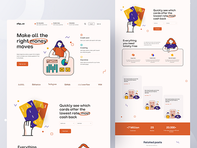 Fintech Landing page credit card finance fintech fintech app fintech web landing landingpage online banking online payment payments ui ux design web webdesign website