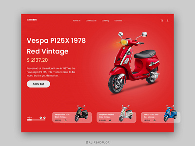 Landing page ScooterBike beautiful beautiful design landing page new design new ui red red ui scooterbike uiux web design web ui