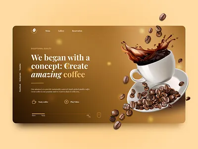 Coffee Web Design Landing Page coffee coffee website landing page site design ui design ui ux user interface web design