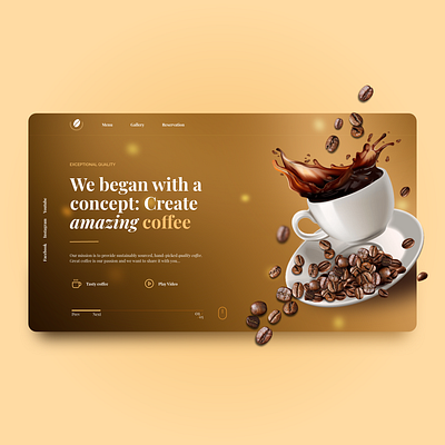 Coffee Web Design Landing Page coffee coffee website landing page site design ui design ui ux user interface web design