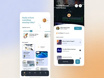 Online Learning App UI Design learn learning learning platform minimal mobile app design online learning online learning app tutor ui design uiux user experience user interface ux design
