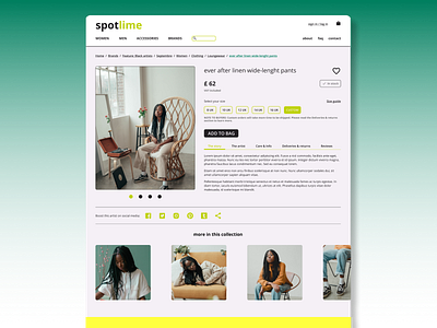 Daily UI 12 :: E-commerce (single item) daily ui daily ui 12 e commerce ecommerce fashion shopping web design