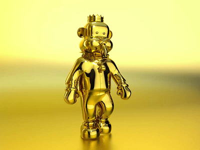 Golden Banana 3dart 3dcharacter 3dillustration cinema4d cryptoart digitalart nft nftart nfttoken octane p2e p2egame