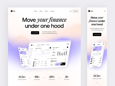 DeFi wallet: product page app design application dapp dapps defi defi wallet fintech landing landing design landing page product product design product page ui ui design ux ux design web web design web site